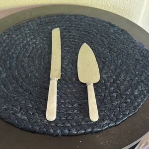 Sheffield England Stainless Steel Cake Knife and Server Set